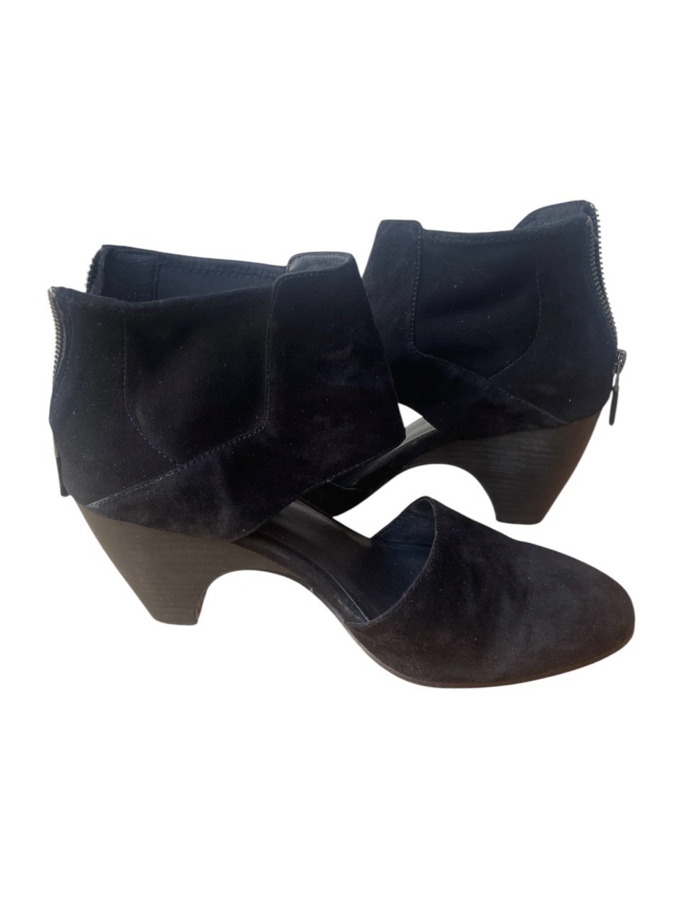 Eileen Fisher Black Suede Cutout Ankle Booties